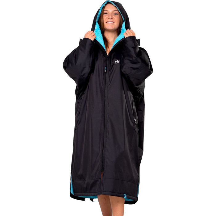 2024 Dryrobe Advance Long Sleeve Change Robe V3 DR104 - Black / Blue